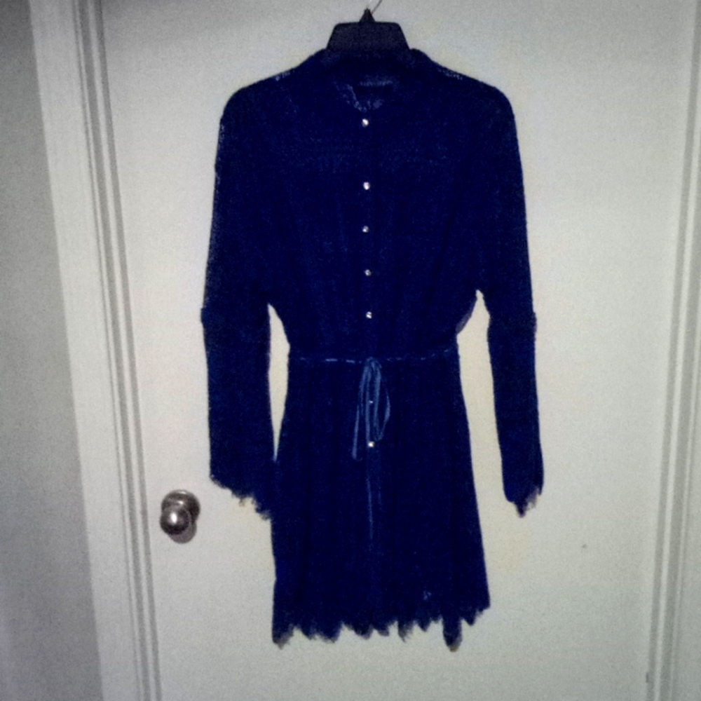 BLUE All-Over Lace Topper